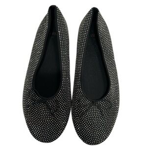 Black Crystal-Embellished Ballet Flats Zara girls